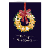 Christmas Cookie Wreath with Navy Blue Background (Front)