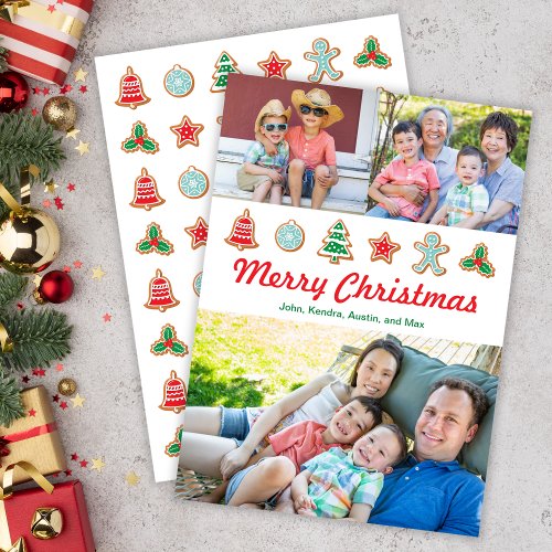 Christmas Cookies 3 Photo Holiday Card