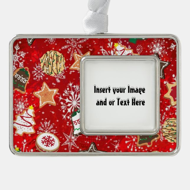 Christmas Cookies add your photo Framed Ornament (Front)