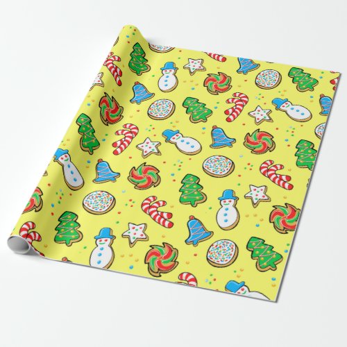 Christmas cookies and candy wrapping paper