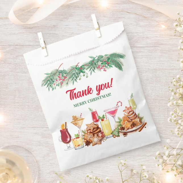 Christmas Cookies and Cocktails Holiday Party Favor Bag (Clipped)