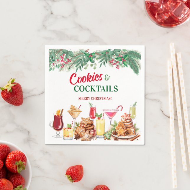 Christmas Cookies and Cocktails Holiday Party Napkins (Insitu)
