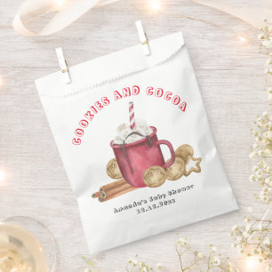 Christmas cookies and cocoa baby shower favor bag