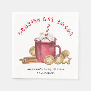 Christmas cookies and cocoa baby shower napkins