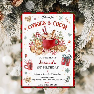 Christmas Cookies and Cocoa Birthday Invitation