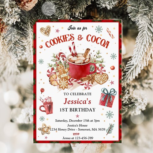  Christmas Cookies and Cocoa Birthday Invitation