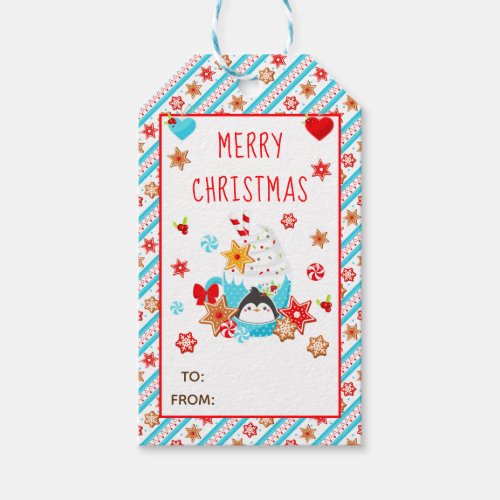 Christmas Cookies and Cocoa Blue Gift Tags