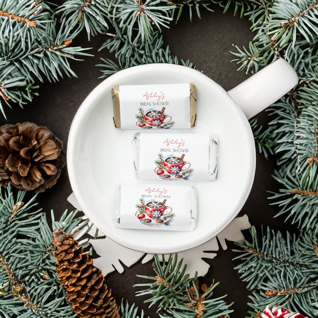 Christmas cookies and cocoa bridal shower favors (Christmas bridal shower favors cookies and cocoa bridal shower candy favors personalized hersheys)