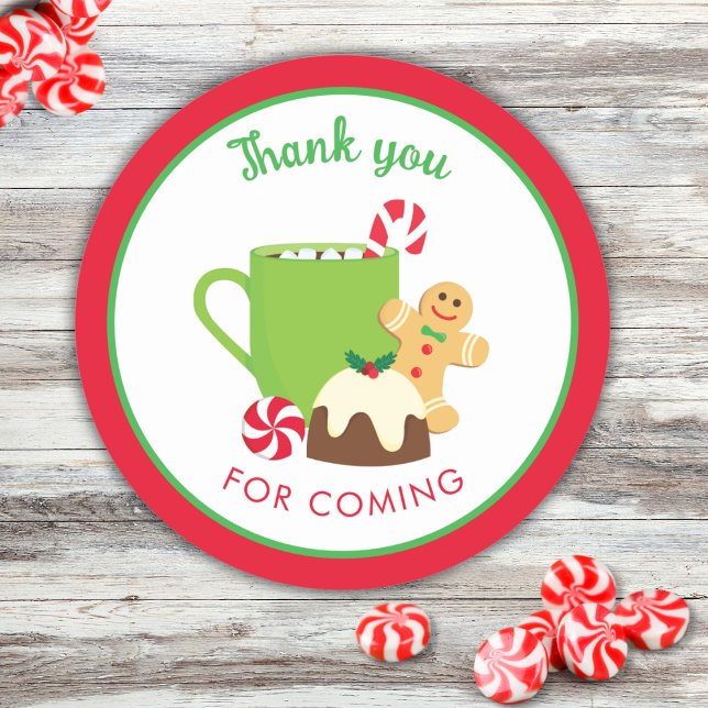 CHRISTMAS COOKIES AND COCOA CLASSIC ROUND STICKER (Creator Uploaded)