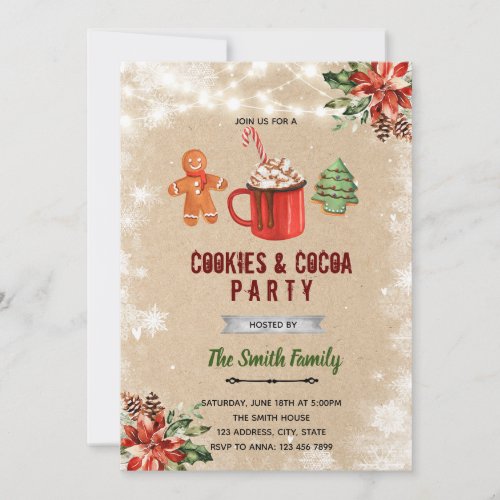 Christmas cookies and cocoa invitation