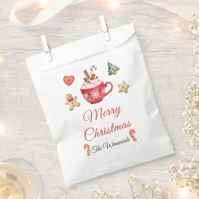 Christmas Cookies and Cocoa Party Favor Bag (Clipped)
