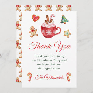 Christmas Cookies and Cocoa Party Thank You Card