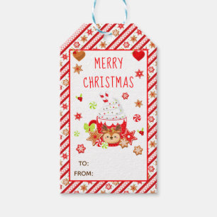 Christmas Cookies and Cocoa Red Gift Tags