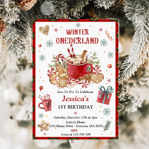 Christmas Cookies and Cocoa Winter Onederland Invitation
