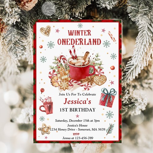  Christmas Cookies and Cocoa Winter Onederland  Invitation