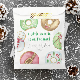 Christmas cookies and donuts baby shower favor bag