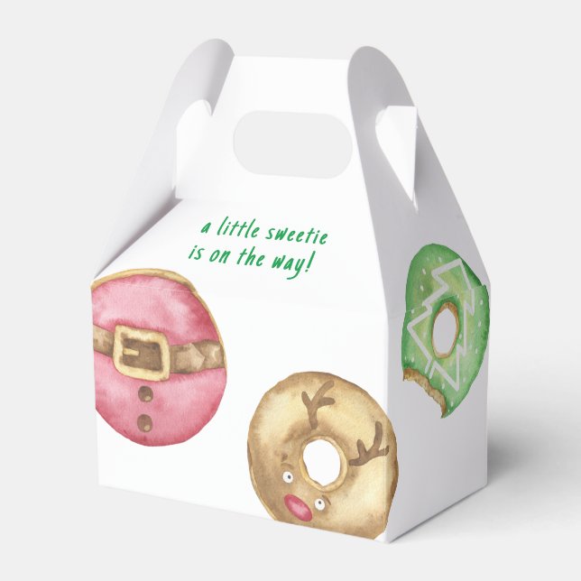 Christmas cookies and donuts baby shower favor boxes (Front Side)