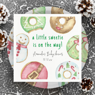 Christmas cookies and donuts baby shower napkins
