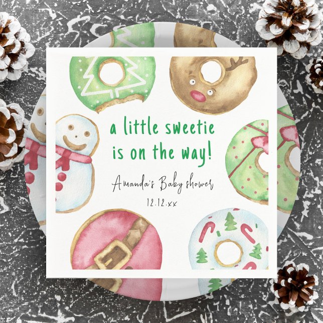 Christmas cookies and donuts baby shower napkins (Creator Uploaded)