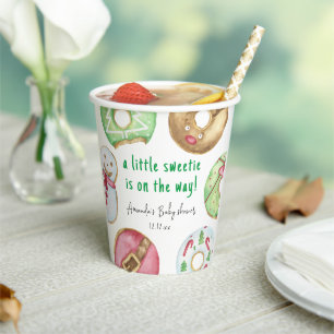 Christmas cookies and donuts baby shower paper cups