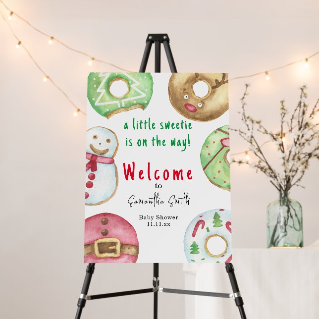 Christmas cookies and donuts Welcome baby shower Foam Board (In Situ (Stand))