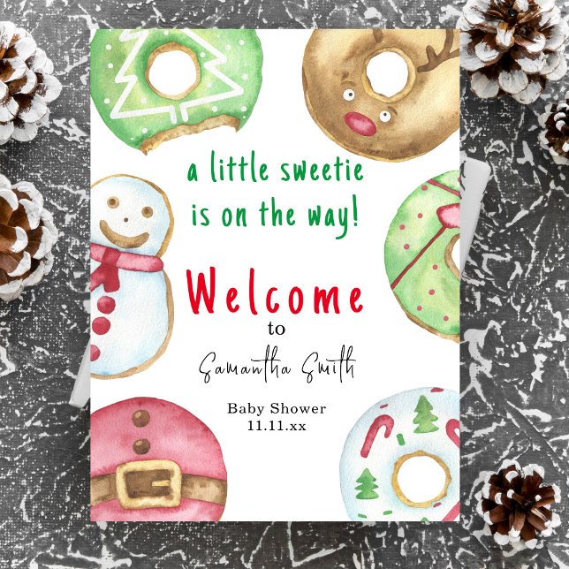Christmas cookies and donuts Welcome baby shower Poster (Creator Uploaded)