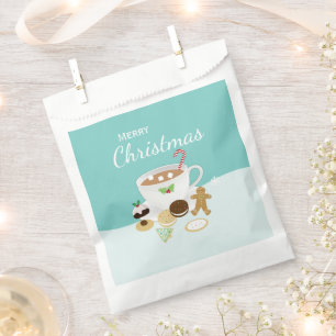 Christmas cookies and hot chocolate  favor bag