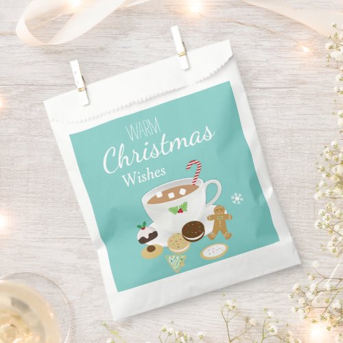 Christmas cookies and hot chocolate holiday        favor bag