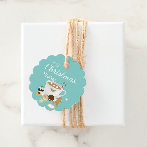 Christmas cookies and hot chocolate holiday        favor tags