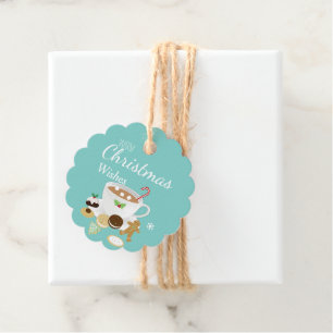 Christmas cookies and hot chocolate holiday        favor tags