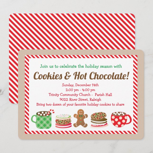 Christmas Cookies and Hot Chocolate Invitation (Front/Back)