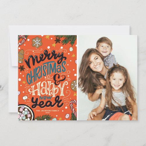 Christmas Cookies and Hot Chocolate Orange Festive Holiday Card