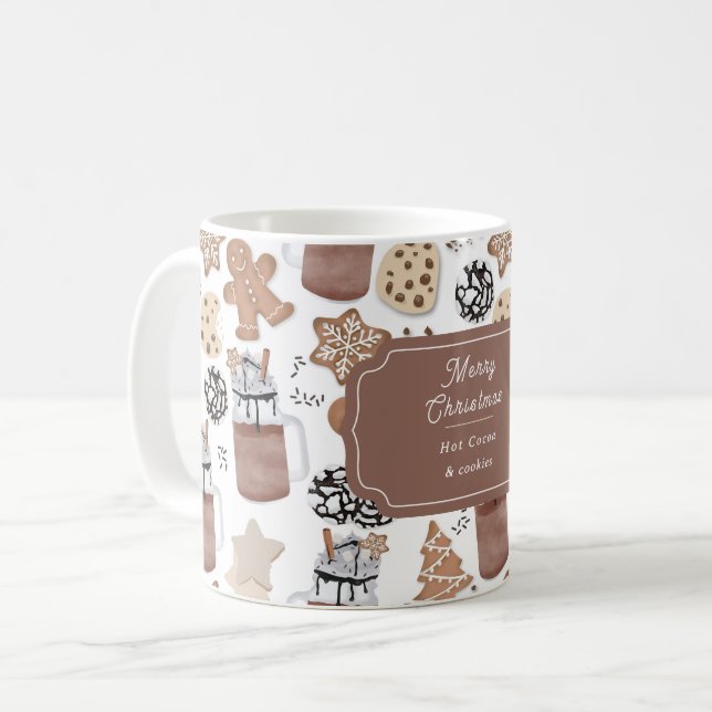 Christmas Cookies and Hot Cocoa Holiday Baking Coffee Mug (Front Left)
