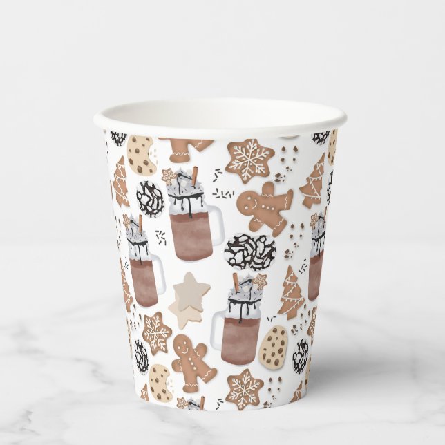 Christmas Cookies and Hot Cocoa Holiday Baking Paper Cups (Front)