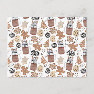 Christmas Cookies and Hot Cocoa Holiday Baking Postcard