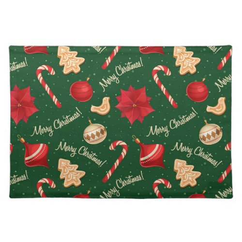 Christmas Cookies And Ornaments Cloth Placemat