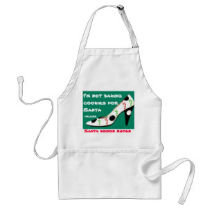 Christmas Cookies and Shoes with Santa Adult Apron