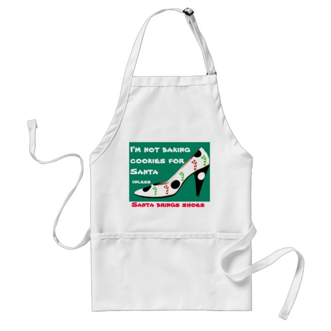Christmas Cookies and Shoes with Santa Adult Apron (Front)