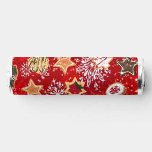 Christmas Cookies and Snowflakes on Red Breath Savers® Mints