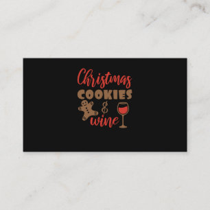 Christmas cookies and wine business card