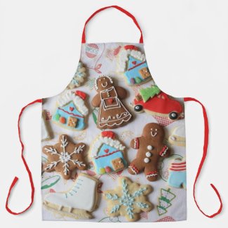 christmas cookies apron