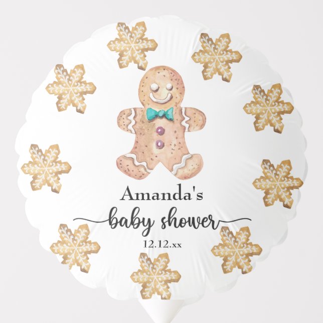 Christmas cookies baby shower balloon (Front)
