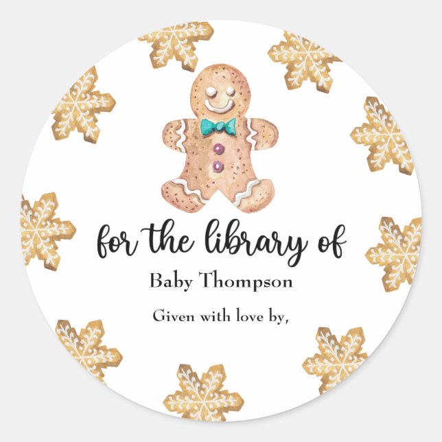 Christmas cookies - baby shower bookplate (Front)