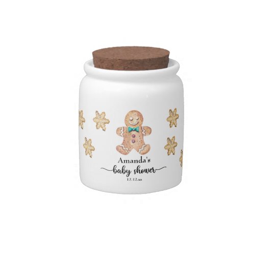 Christmas cookies baby shower candy jar