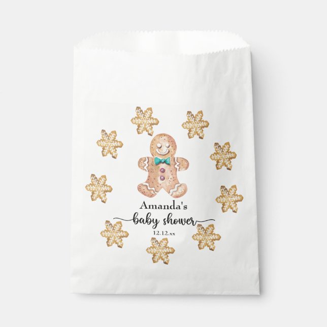 Christmas cookies baby shower favor bag (Front)