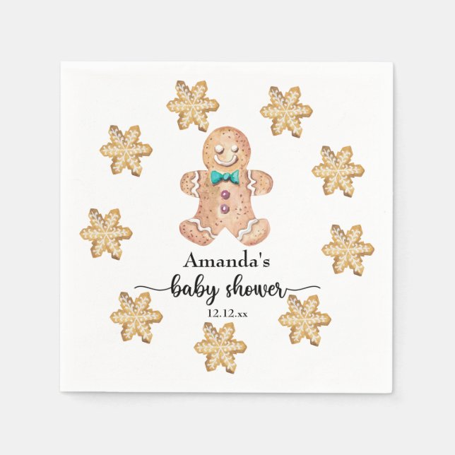 Christmas cookies baby shower napkins (Front)