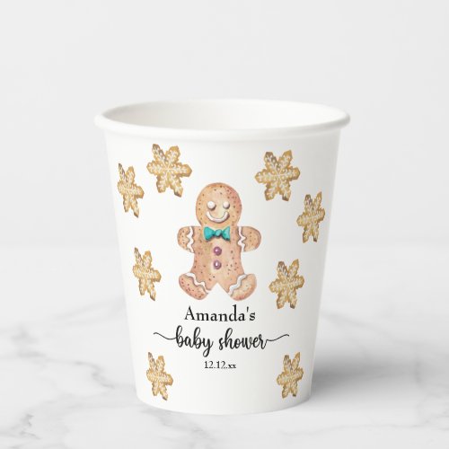 Christmas cookies baby shower paper cups