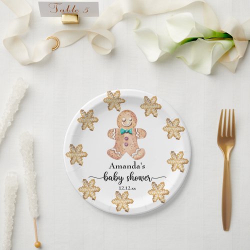 Christmas cookies baby shower paper plates