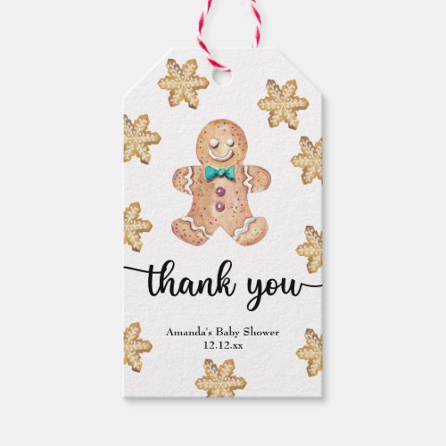 Christmas cookies baby shower thank you gift tags