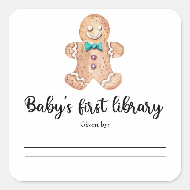 Christmas cookies - Baby's first library Square Sticker (Front)